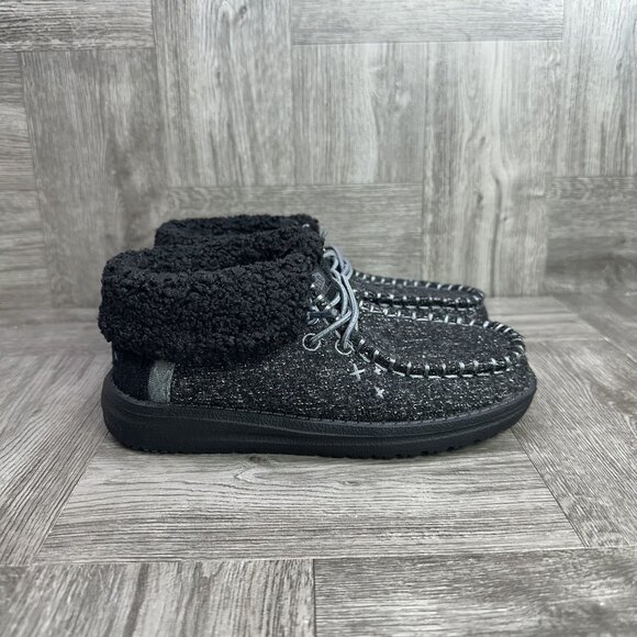 Hey Dude Wendy Fold Kids size 11 Brushed Cozy Slip On Shoes - Picture 1 of 8